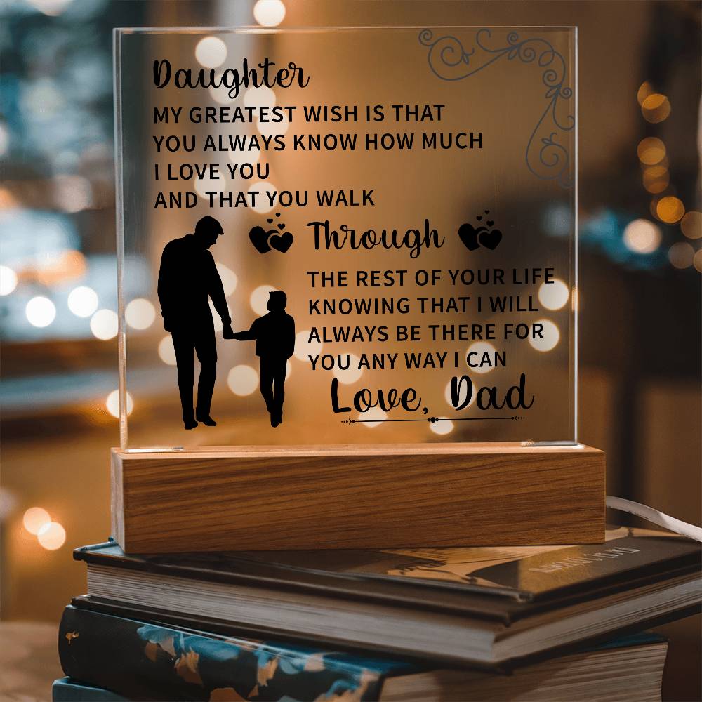 Daughter Acrylic Square Plaque - Beauty Belliss