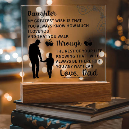 Daughter Acrylic Square Plaque - Beauty Belliss