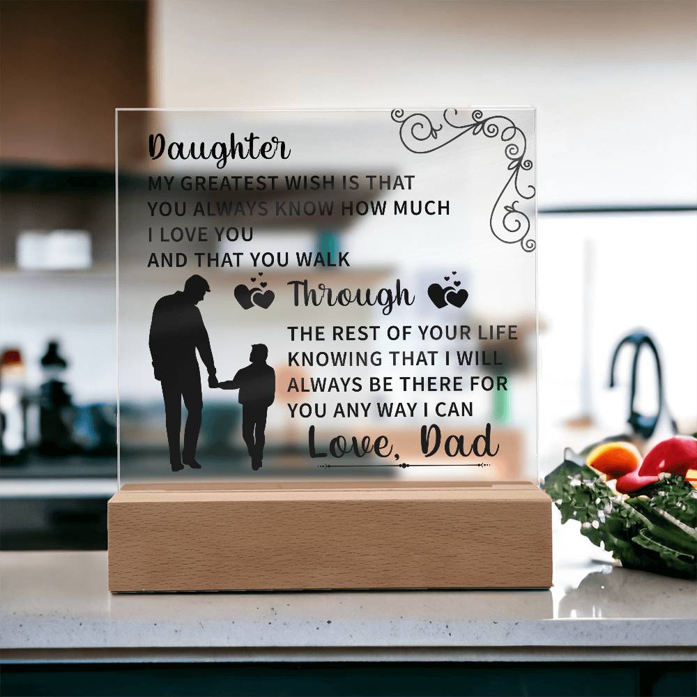 Daughter Acrylic Square Plaque - Beauty Belliss