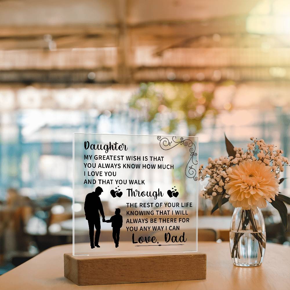 Daughter Acrylic Square Plaque - Beauty Belliss