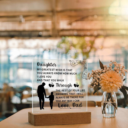 Daughter Acrylic Square Plaque - Beauty Belliss