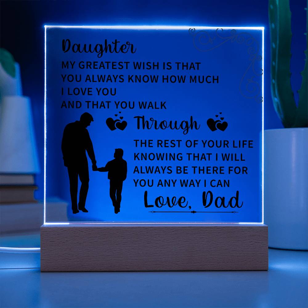 Daughter Acrylic Square Plaque - Beauty Belliss