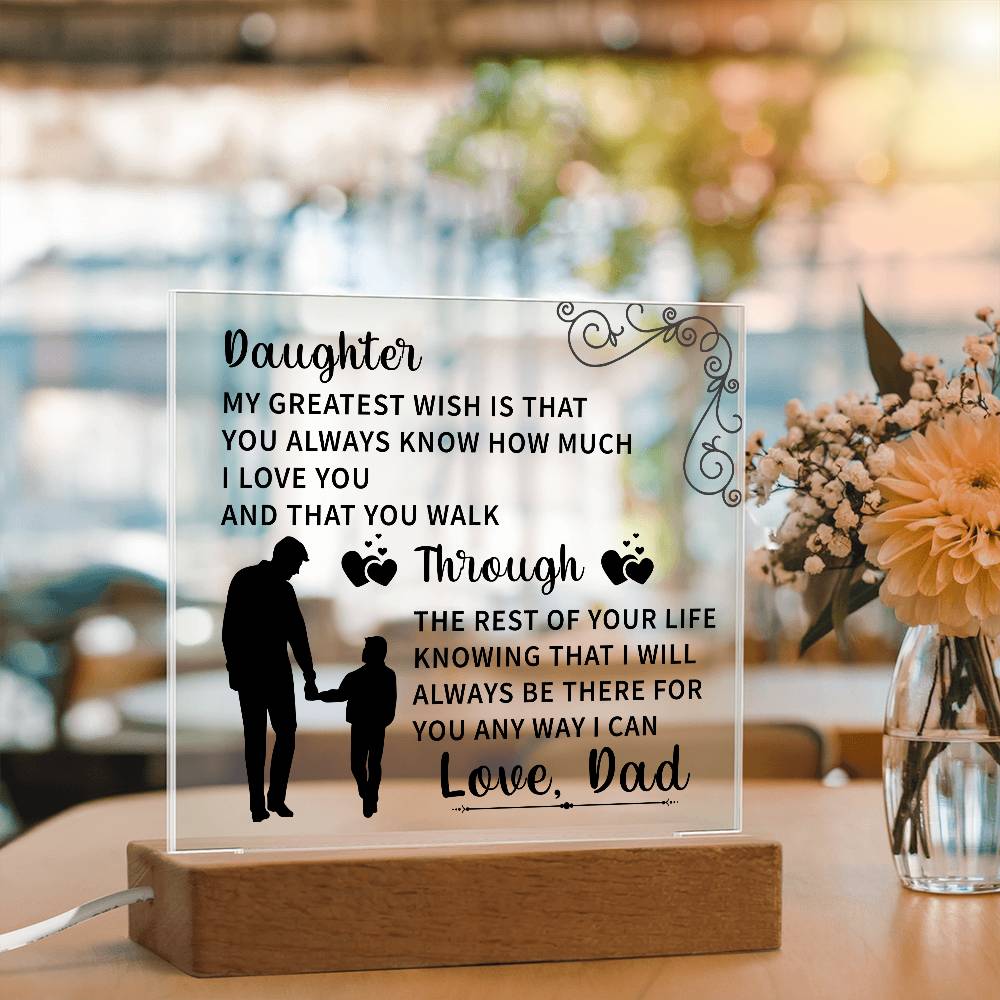 Daughter Acrylic Square Plaque - Beauty Belliss