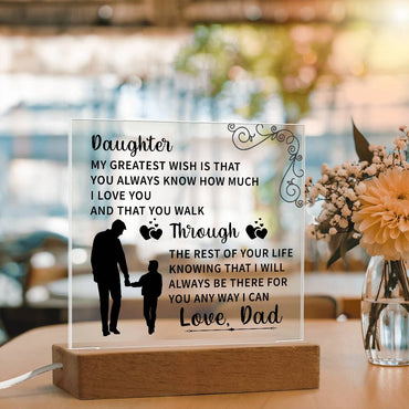 Daughter Acrylic Square Plaque - Beauty Belliss