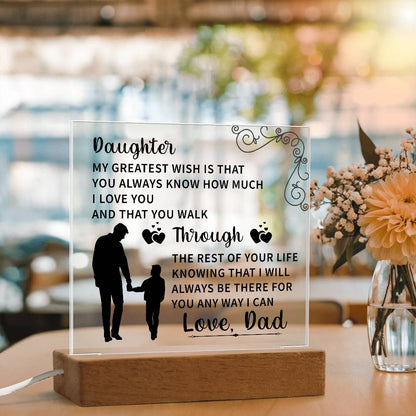 Daughter Acrylic Square Plaque - Beauty Belliss