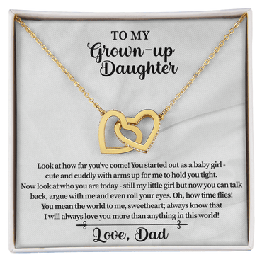 Daughter Gift from Dad, Father Daughter Necklace with Message Card, Birthday Gift for Daughter, to My Daughter Jewelry Gift, Valentines Day Gift for Daughter, Grown Up Girls Gifts - Beauty Belliss