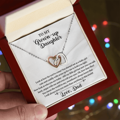 Daughter Gift from Dad, Father Daughter Necklace with Message Card, Birthday Gift for Daughter, to My Daughter Jewelry Gift, Valentines Day Gift for Daughter, Grown Up Girls Gifts - Beauty Belliss