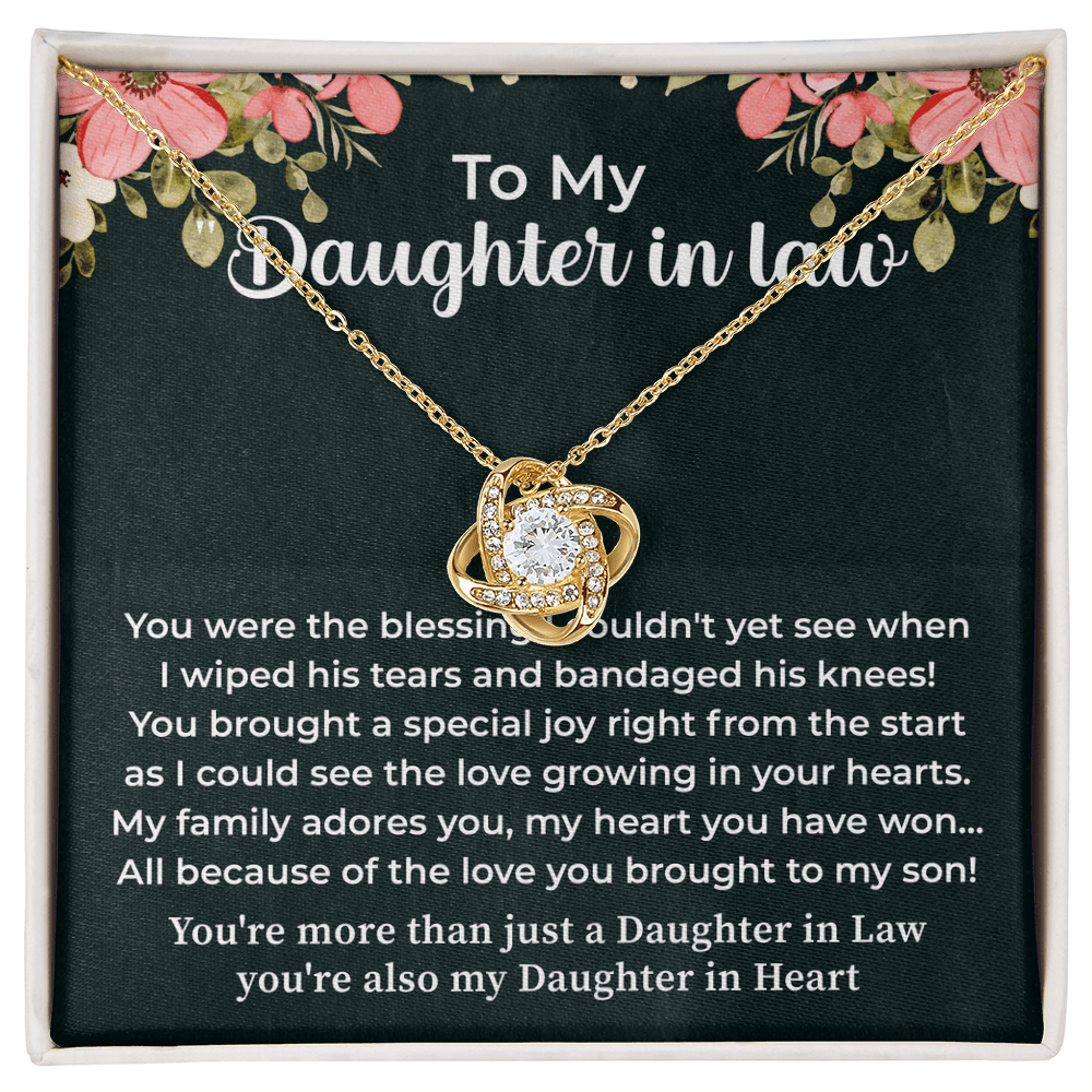 Daughter in Law Gifts Necklace From Mother in Law To My Bonus Daughter in Law Honor Pendant Jewelry with Message Card and Gift Box. Surprise Gift for Daughter in Law. Daughter in Law Gift - Beauty Belliss