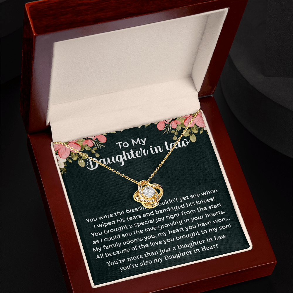 Daughter in Law Gifts Necklace From Mother in Law To My Bonus Daughter in Law Honor Pendant Jewelry with Message Card and Gift Box. Surprise Gift for Daughter in Law. Daughter in Law Gift - Beauty Belliss
