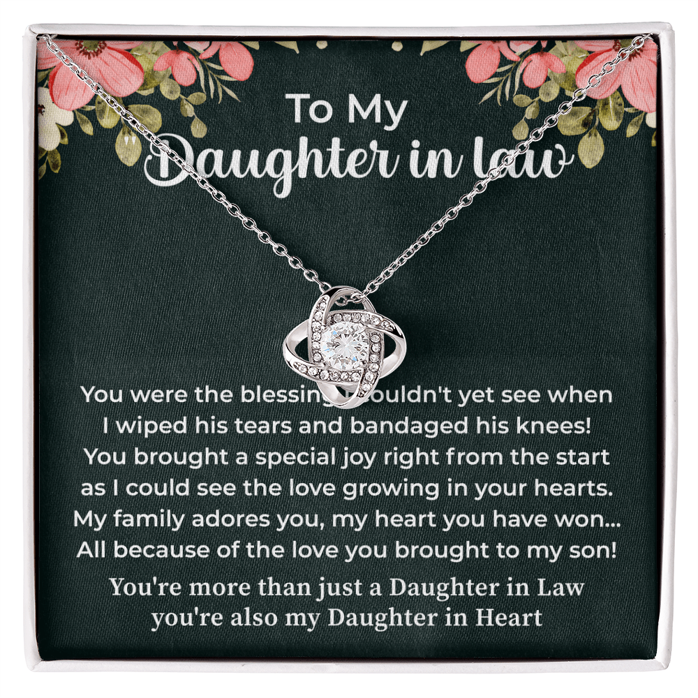 Daughter in Law Gifts Necklace From Mother in Law To My Bonus Daughter in Law Honor Pendant Jewelry with Message Card and Gift Box. Surprise Gift for Daughter in Law. Daughter in Law Gift - Beauty Belliss