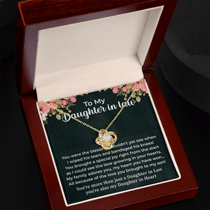 daughter in law necklace presented in an elegant keepsake gift box