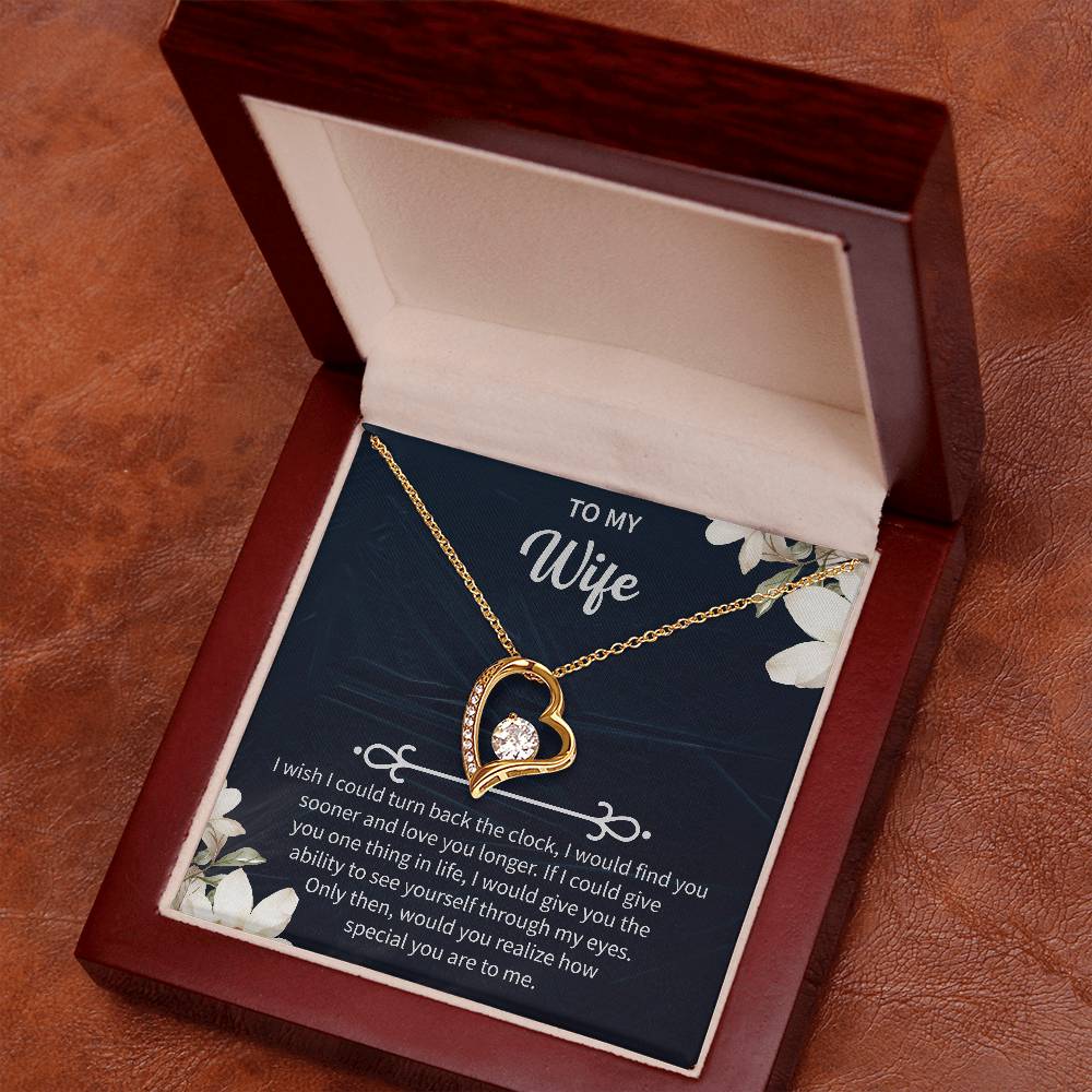 elegant forever love necklace presented in a premium jewelry box