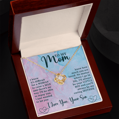 emotional keepsake love knot necklace for mom