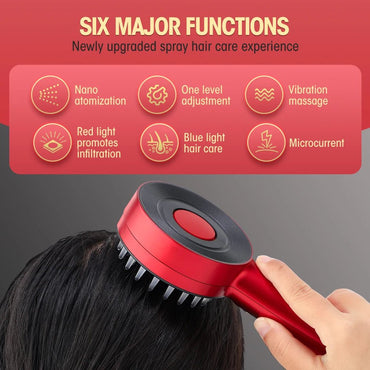 EMS Electric Scalp Massage Comb with Light Therapy – Hair Growth & Anti - Hair Loss Brush - Beauty Belliss
