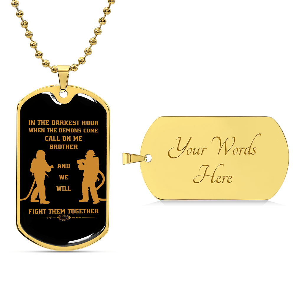 Firefighter Luxury Graphic Dog Tag Necklace - Beauty Belliss