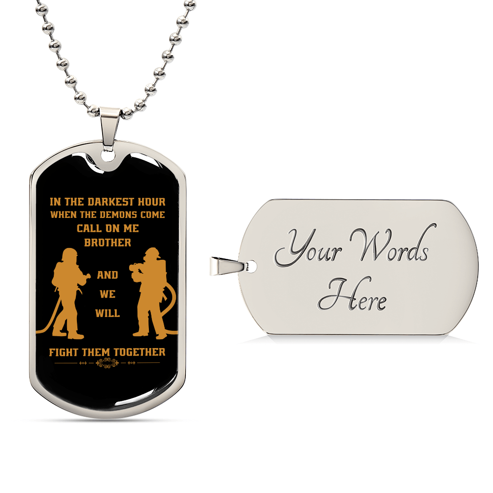 Firefighter Luxury Graphic Dog Tag Necklace - Beauty Belliss