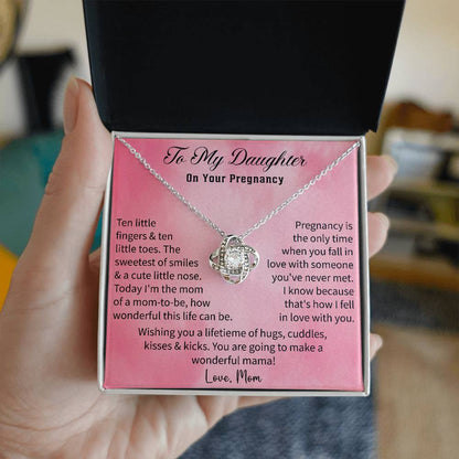 first baby necklace gift celebrating daughter’s pregnancy