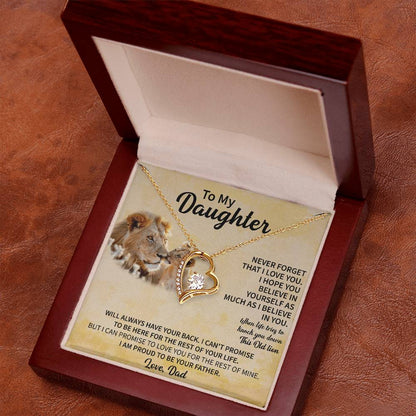 forever love necklace for daughter in luxury gift box