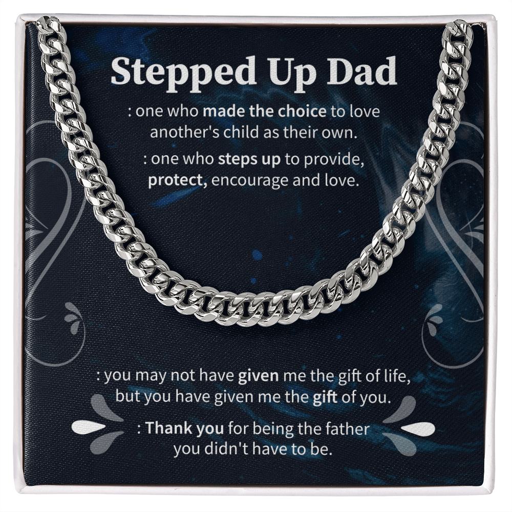 Gift to My Stepped Up Dad Necklace for Stepped Up Dad Stepfather, Thank You for Everything My Step Dad Fathers Day Cards, Father's Day Necklace, Gifts for Step Dads On Father S Day - Beauty Belliss