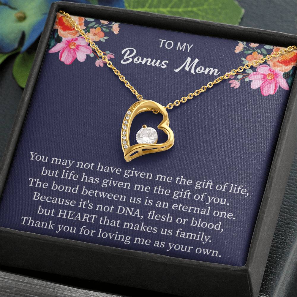bonus mom necklace with message card gift set