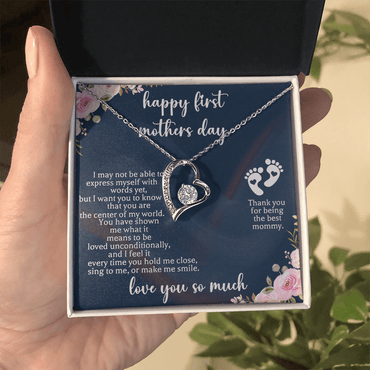 first mothers day necklace gift for new mom