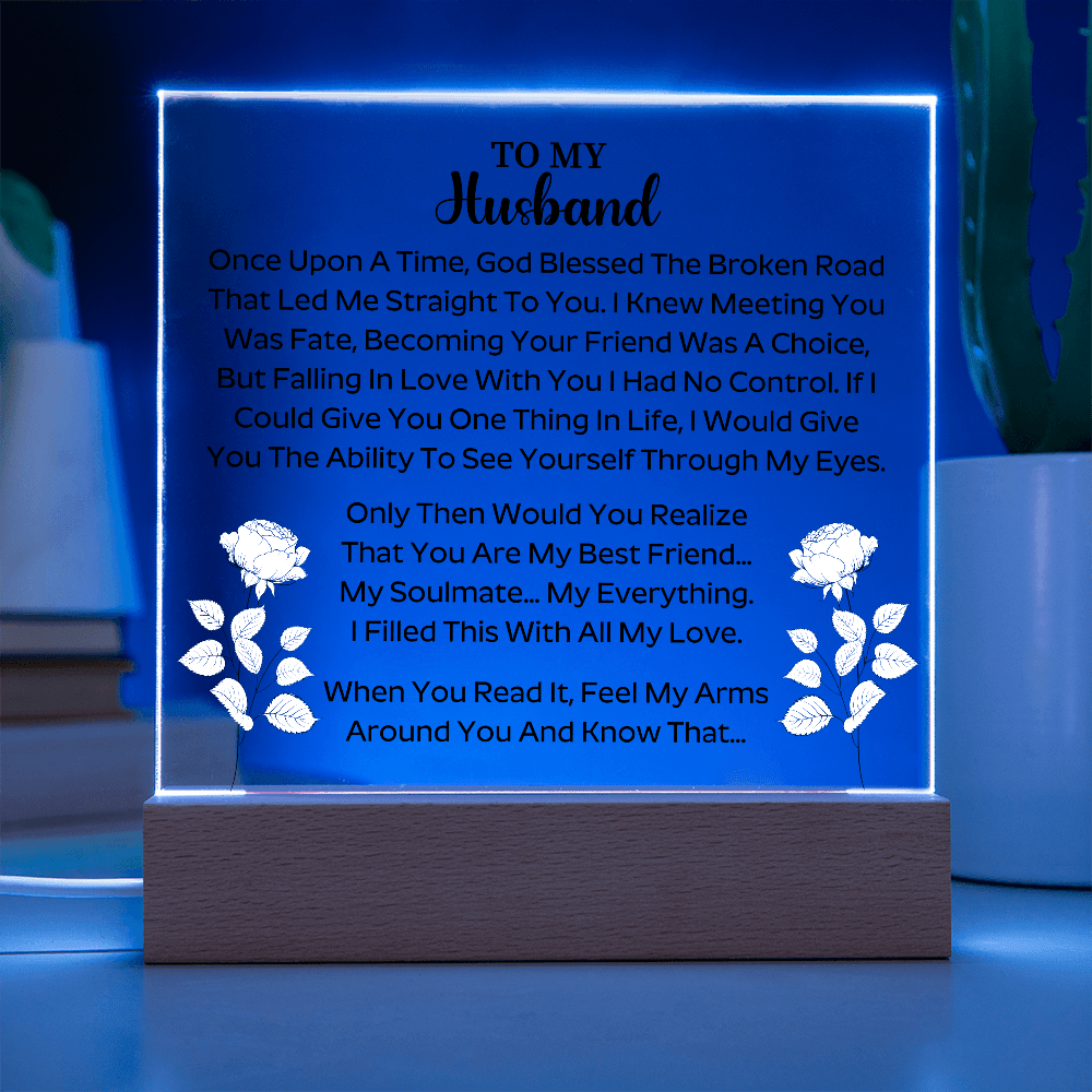 sentimental acrylic plaque gift from wife to husband showing love and appreciation