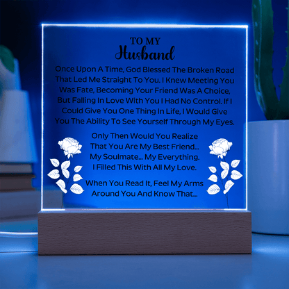 sentimental acrylic plaque gift from wife to husband showing love and appreciation