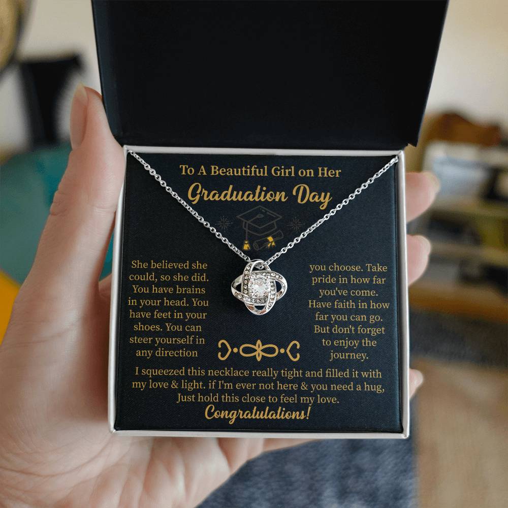 close up of graduation necklace designed to honor a special milestone