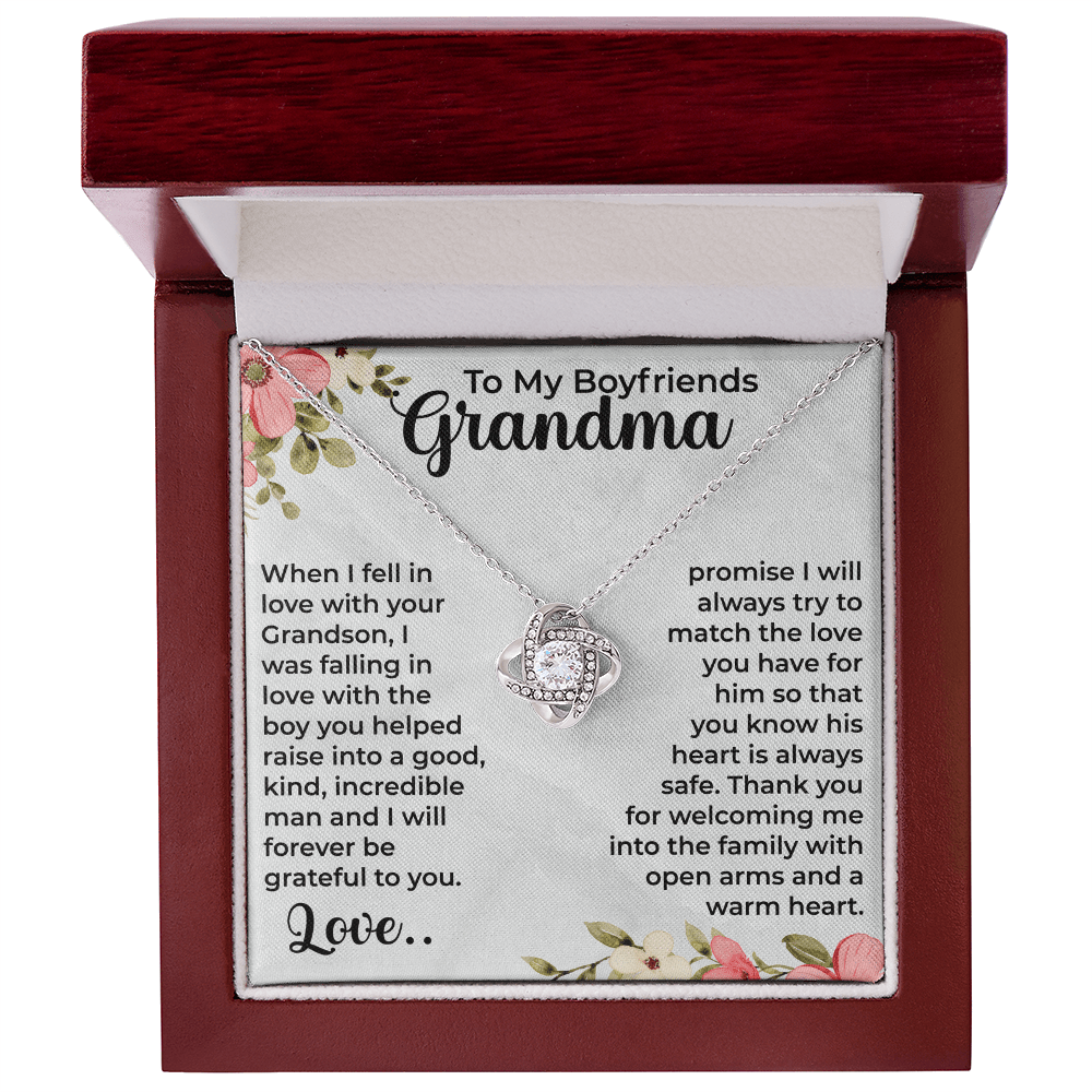 boyfriend’s grandma necklace presented in an elegant keepsake gift box