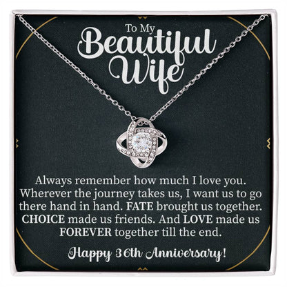 Happy 36th Anniversary Love Knot Necklace - 36th Anniversary gifts - Beauty Belliss