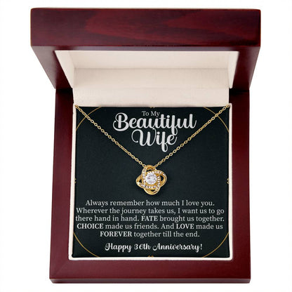 Happy 36th Anniversary Love Knot Necklace - 36th Anniversary gifts - Beauty Belliss
