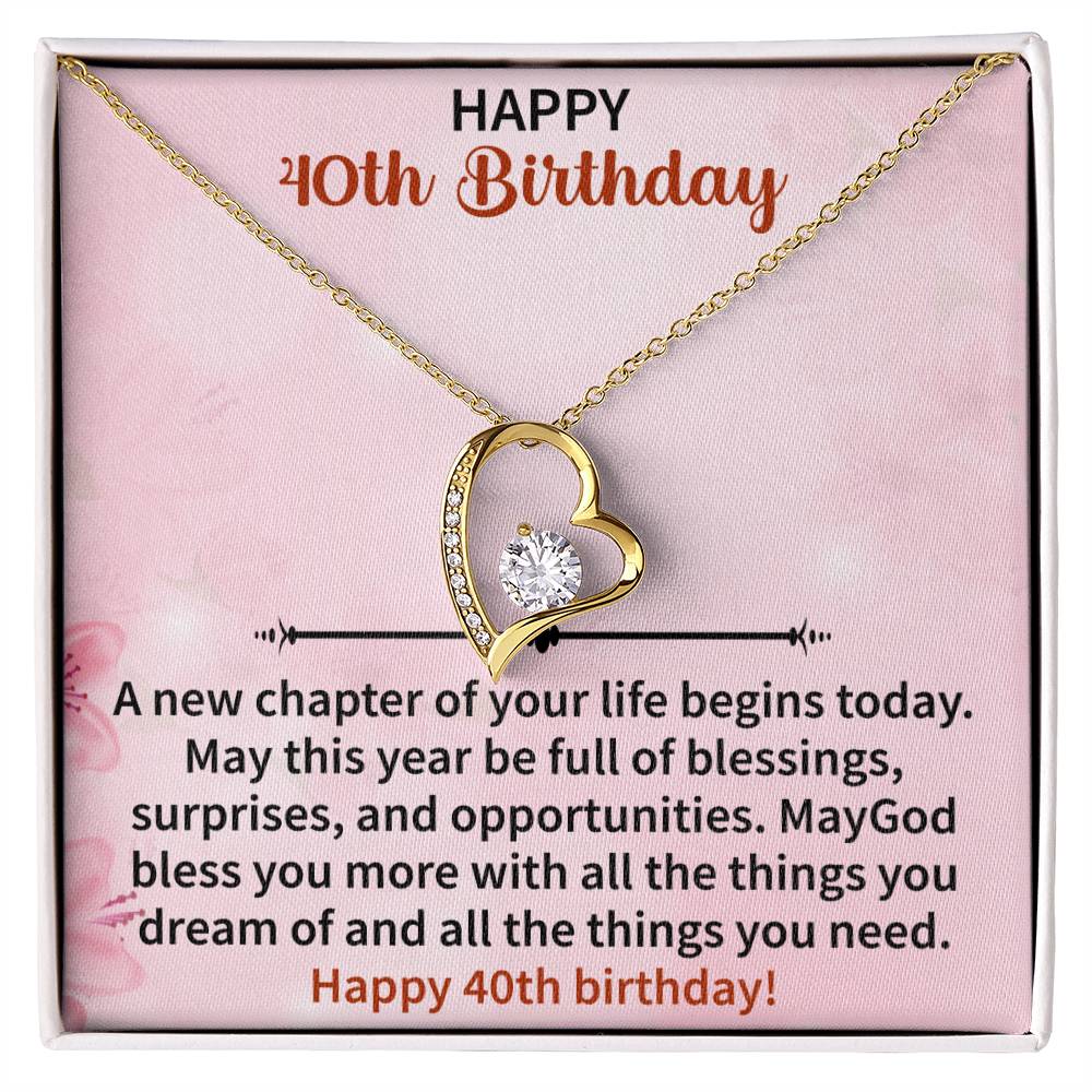 Happy 40th Birthday Forever Love Necklace - Beauty Belliss