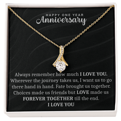 sentimental jewelry gift marking a happy one year anniversary together