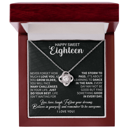 Happy sweet Eighteen Love Knot Necklace - Beauty Belliss