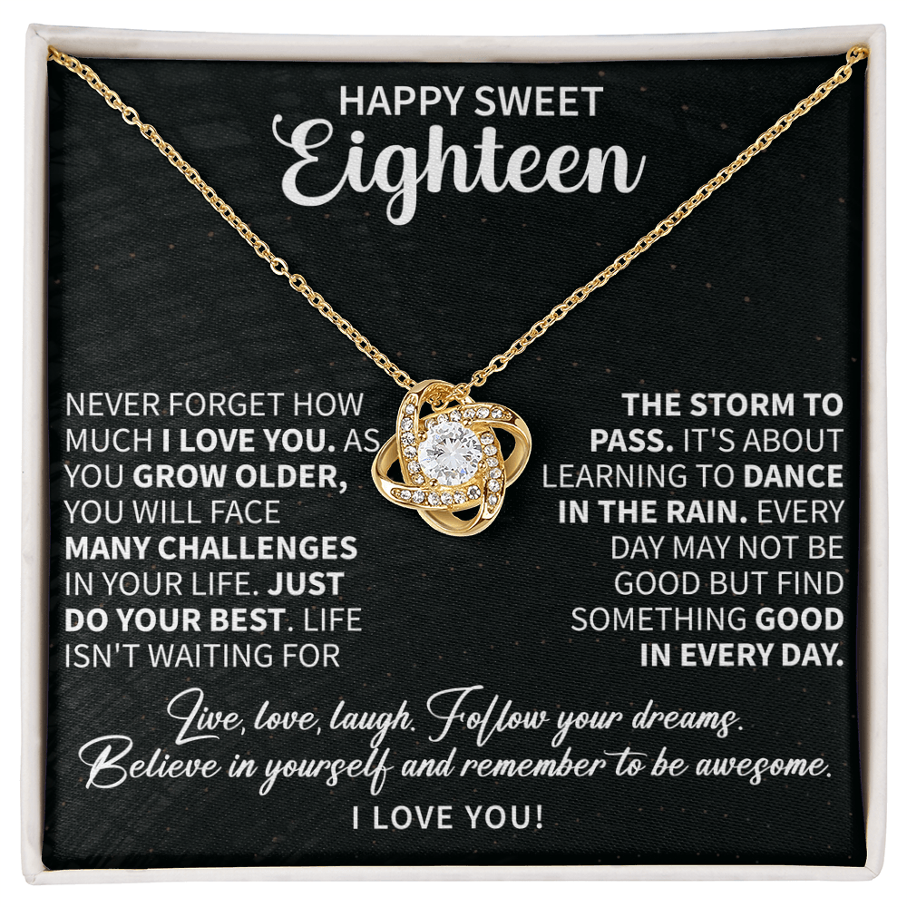 Happy sweet Eighteen Love Knot Necklace - Beauty Belliss