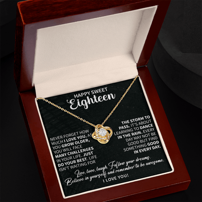 Happy sweet Eighteen Love Knot Necklace - Beauty Belliss