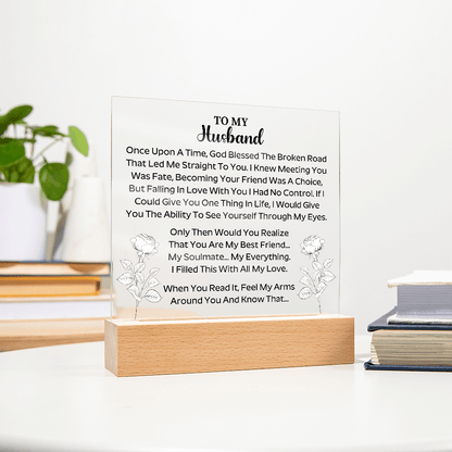 heartfelt acrylic plaque gift for husband expressing gratitude and affection