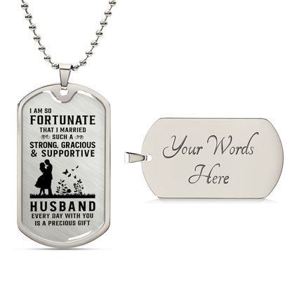 Husband Luxury Graphic Dog Tag Necklace - Beauty Belliss