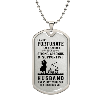 Husband Luxury Graphic Dog Tag Necklace - Beauty Belliss
