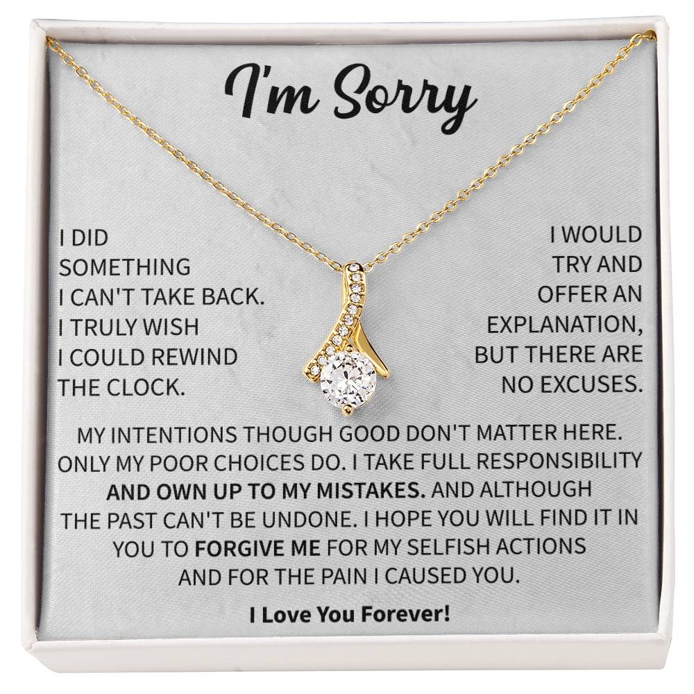 I'm Sorry Gift Apology Gift Necklace For Her, Please Forgive me Gift Wife, Girlfriend, Friend, Forgiveness, Forgive Necklace - Beauty Belliss