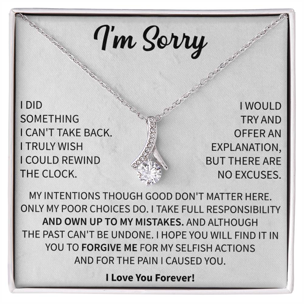 I'm Sorry Gift Apology Gift Necklace For Her, Please Forgive me Gift Wife, Girlfriend, Friend, Forgiveness, Forgive Necklace - Beauty Belliss