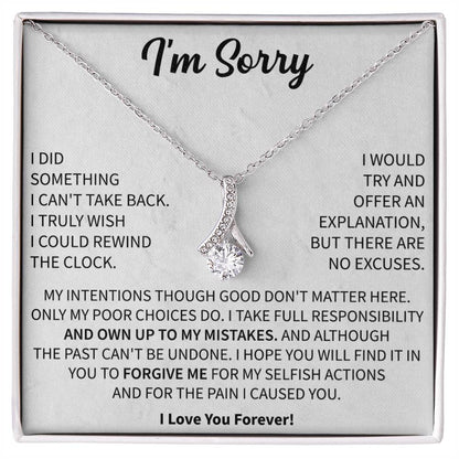 I'm Sorry Gift Apology Gift Necklace For Her, Please Forgive me Gift Wife, Girlfriend, Friend, Forgiveness, Forgive Necklace - Beauty Belliss