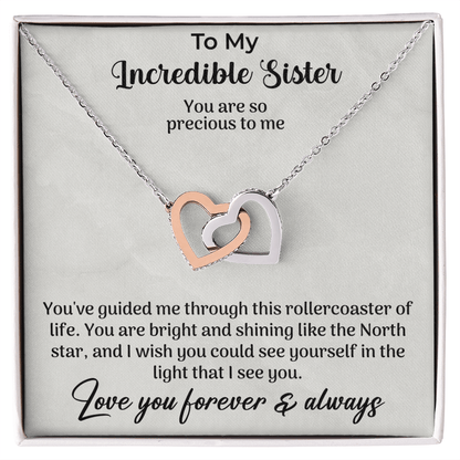 interlocking hearts necklace gift for an incredible sister celebrating your special bond