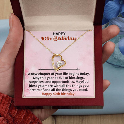 keepsake necklace gift to mark a memorable 40th birthday
