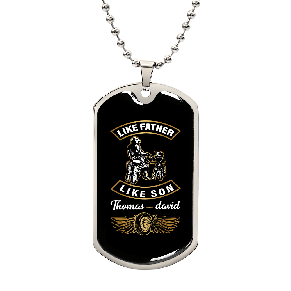 Like Father Like son - Luxury Graphic Dog Tag Necklace - Beauty Belliss