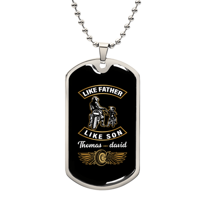Like Father Like son - Luxury Graphic Dog Tag Necklace - Beauty Belliss