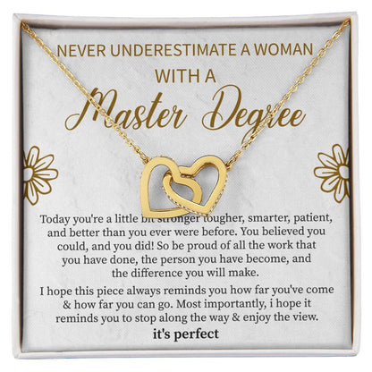 masters degree graduation necklace gift for her