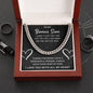 Giftsignature necklace celebrating a milestone gift for a stepson or bonus son