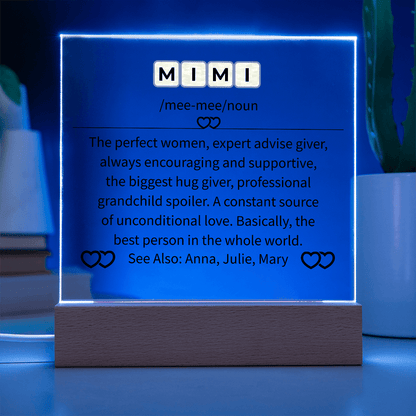 MIMI Acrylic Square Plaque - Beauty Belliss