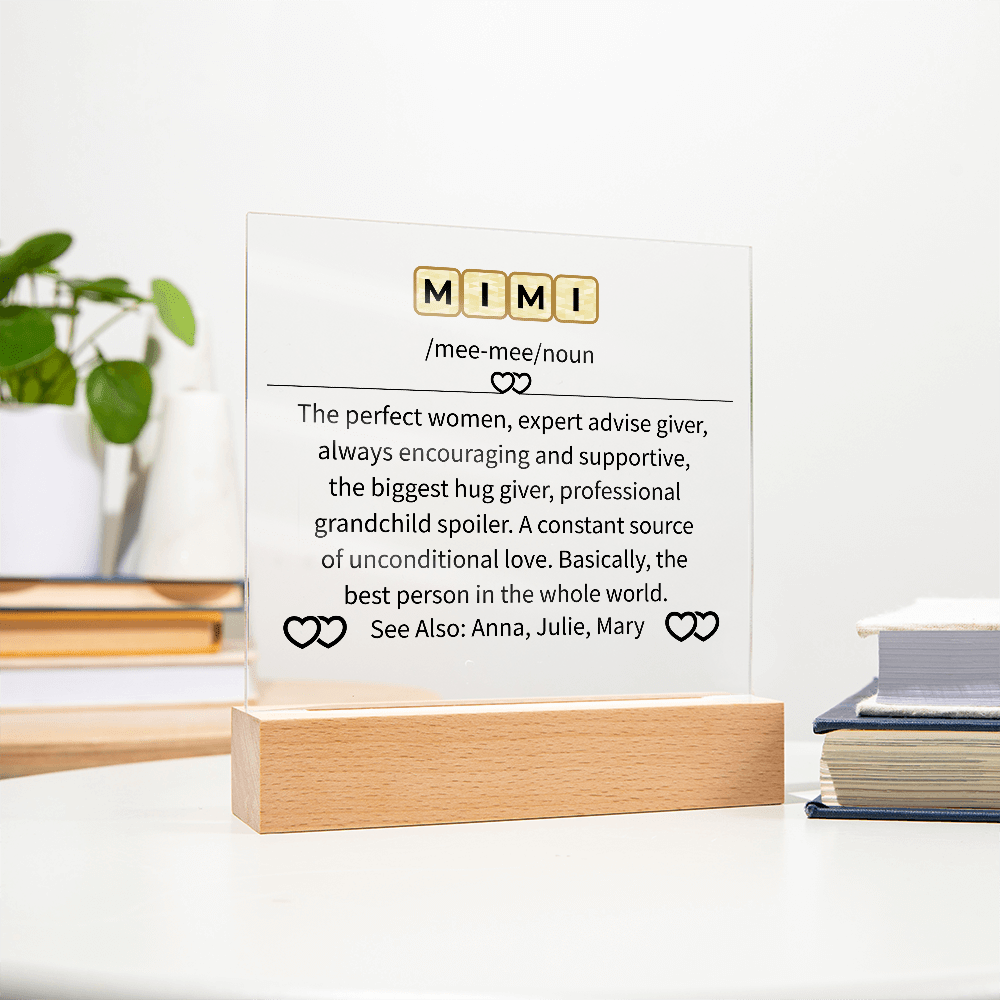 MIMI Acrylic Square Plaque - Beauty Belliss